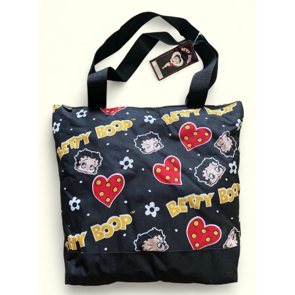 Betty Boop Nylon Canvas Shoulder Tote Bag NEW Attached Coin Purse
